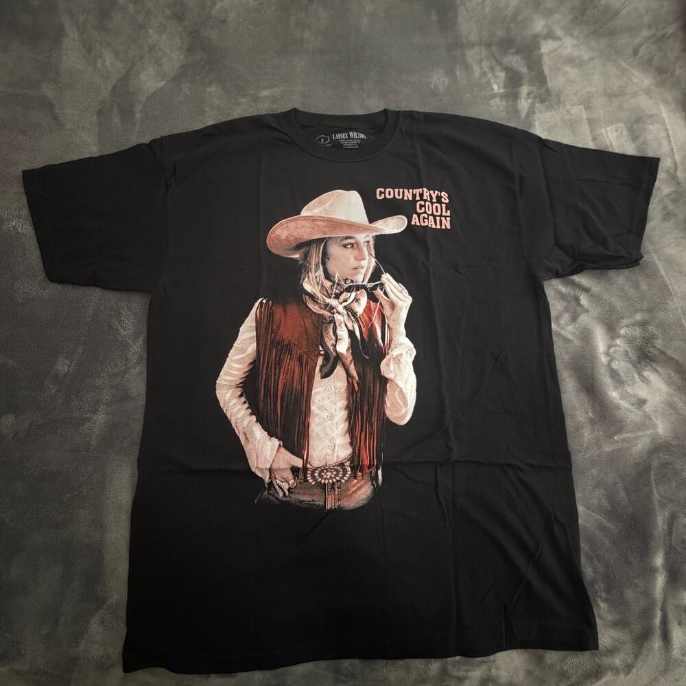 Lainey Wilson Tour Shirt Black Cotton Graphic Tee - Country Music Fan Size-XL